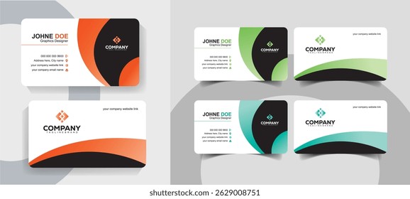 Modern Minimalist Business Card Template Set for Personal and Corporate Use