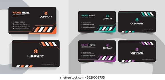 Modern Minimalist Business Card Template Set for Personal and Corporate Use