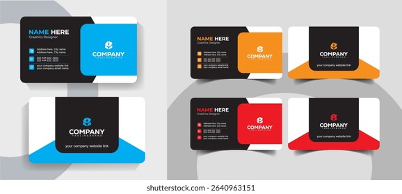 Modern Minimalist Business Card Template Set for Personal and Corporate Use