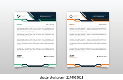 Modern Minimalist business concept style letterhead design template. Professional and easy to use for any company with unique shapes