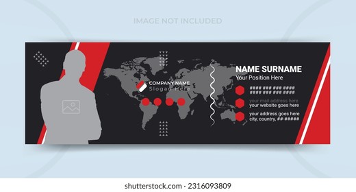 Modern and minimalist business email signature or email footer template design
