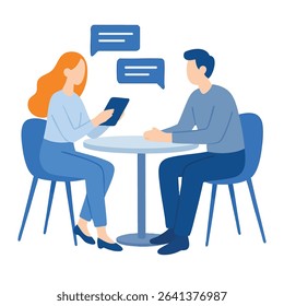 Modern Minimalist Business Interview Conversation People Illustration Design