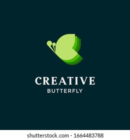 modern minimalist butterfly logo for cosmetic symbol and any related business