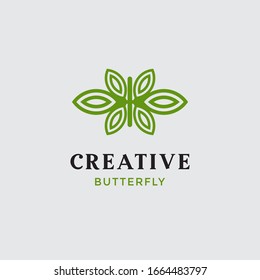 modern minimalist butterfly logo for cosmetic symbol and any related business