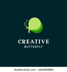 modern minimalist butterfly logo for cosmetic symbol and any related business