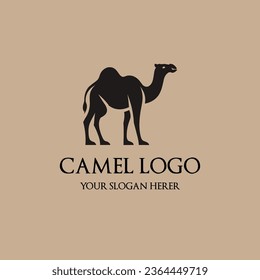 Moderno Vector plano de diseño de logotipo de camello minimalista