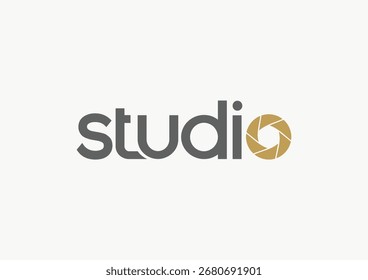 Modernes, minimalistisches Camera-Aperture-Vektorlogo-Design für Fotografie-Studio, Videoproduktion und kreative Unternehmen