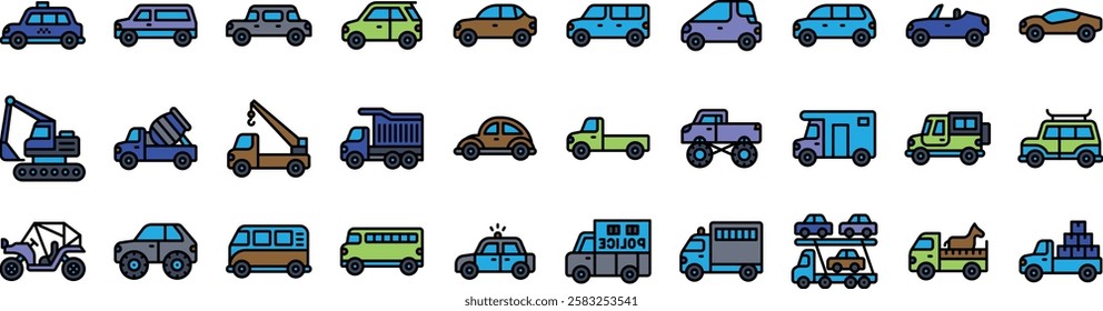 Modern Minimalist Car Icons: Sleek and Simple Automotive Logo Designs