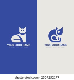 "Modern Minimalist Cat Logo for Branding"
"Sleek Cat Icon Design for Creative Projects"
"Elegant Blue Cat Logo for Digital Platforms"