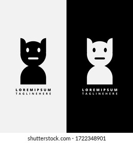 Modern minimalist cat logo design.Simple elegant and hipster style.
