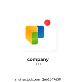 logotipo abstrato da mensagem de chat minimalista moderna