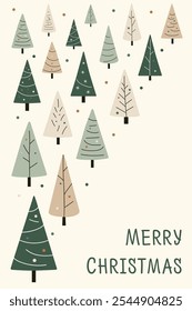 Modern Minimalist Christmas Card in Pastel Colors