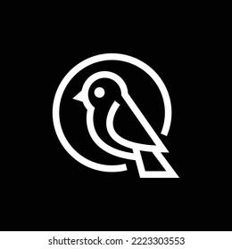Modern minimalist circle bird logo design