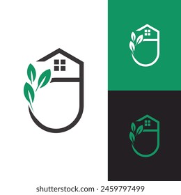 Modern Minimalist Circle Garden House Logo for Landscaping, Lawn Care Business, Company, Dealer, etc. 