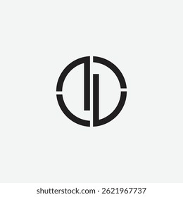 Modern Minimalist Circle Initial Logo Design, Sleek Black Geometric Circle Monogram Symbol
