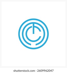 Modern Minimalist Circular Tech Logo Design