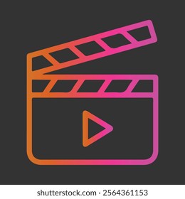 Modern Minimalist Clapperboard Vector Design