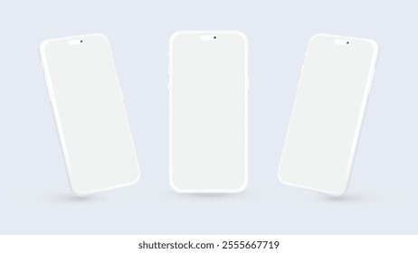 Modern Minimalist Clay Smartphone Mockups for App Marketing Promotion, Banner, Flyer, Brochure, Presentations, and Infographics - Vector EPS.