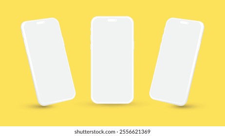 Modern Minimalist Clay Smartphone Mockups for App Marketing Promotion, Banner, Flyer, Brochure, Presentations, and Infographics - Vector EPS.