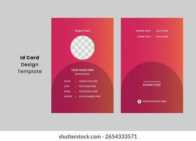 design de modelo de design de cartão de identificação de empresa de funcionário profissional limpo minimalista moderno