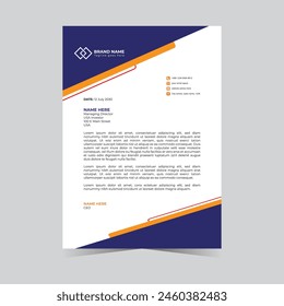 Modern Minimalist Clean Corporate Business Letterhead Design Template.