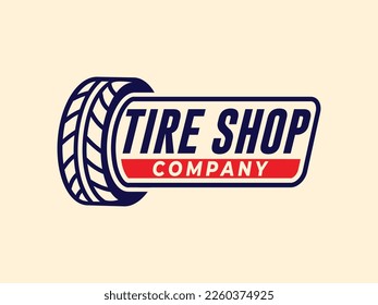 MODERN MINIMALIST CLEAN UNIQUE TIRE SHOP VECTOR