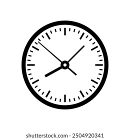 modern minimalist clock with hands - vector icon