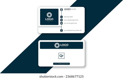 Modern and minimalist corporate business card template design, Colorful business card template with layout organized, nice background