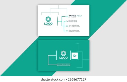 Modern and minimalist corporate business card template design, Colorful business card template with layout organized, nice background