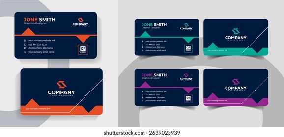 Modern Minimalist Corporate Business Card Design Template for Professionals and Agencies