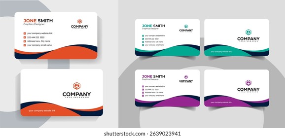 Modern Minimalist Corporate Business Card Design Template for Professionals and Agencies