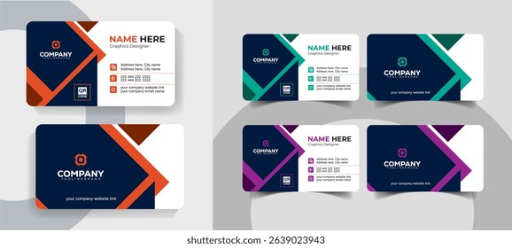 Modern Minimalist Corporate Business Card Design Template for Professionals and Agencies