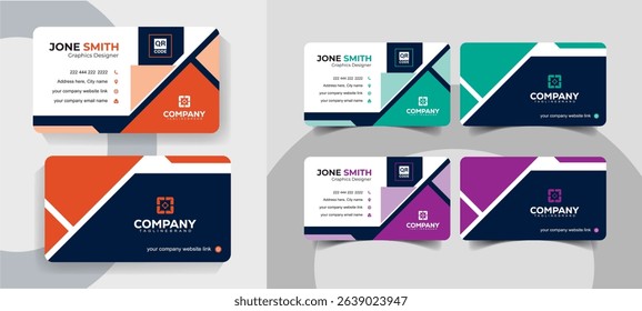 Modern Minimalist Corporate Business Card Design Template for Professionals and Agencies