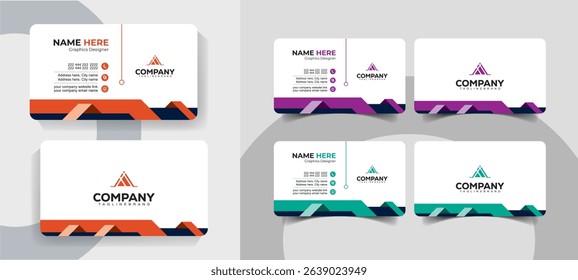 Modern Minimalist Corporate Business Card Design Template for Professionals and Agencies