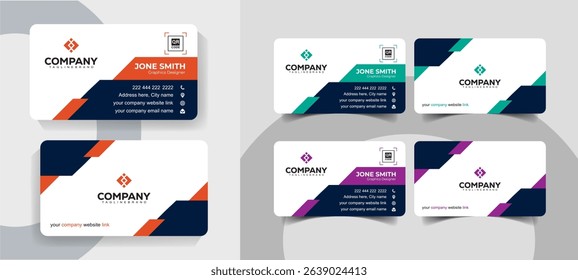 Modern Minimalist Corporate Business Card Design Template for Professionals and Agencies