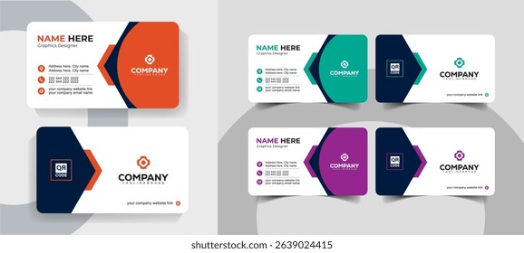 Modern Minimalist Corporate Business Card Design Template for Professionals and Agencies