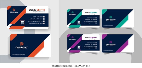 Modern Minimalist Corporate Business Card Design Template for Professionals and Agencies