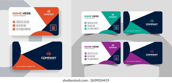 Modern Minimalist Corporate Business Card Design Template for Professionals and Agencies