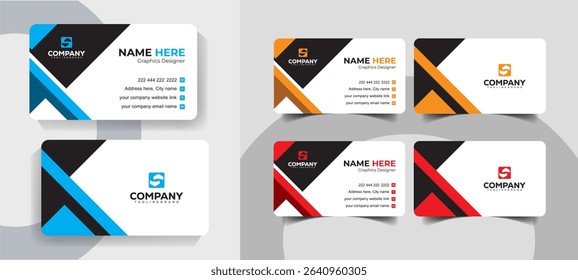 Modern Minimalist Corporate Business Card Design Template for Professionals and Agencies