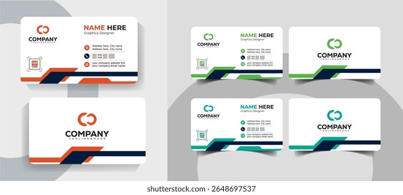 Modern Minimalist and Corporate Business Card Design Clean Vector Template for Business Professionals