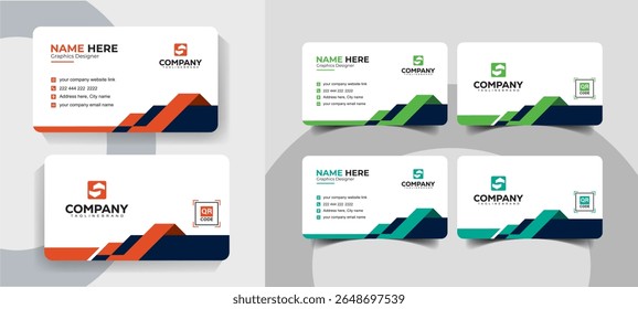 Modern Minimalist and Corporate Business Card Design Clean Vector Template for Business Professionals
