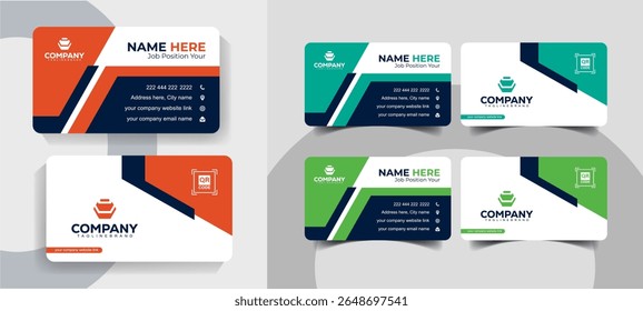 Modern Minimalist and Corporate Business Card Design Clean Vector Template for Business Professionals