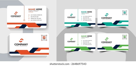 Modern Minimalist and Corporate Business Card Design Clean Vector Template for Business Professionals