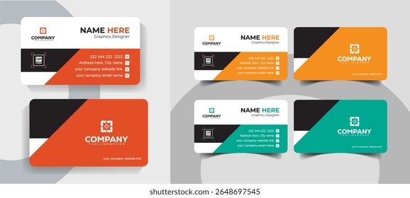 Modern Minimalist and Corporate Business Card Design Clean Vector Template for Business Professionals