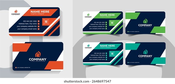 Modern Minimalist and Corporate Business Card Design Clean Vector Template for Business Professionals