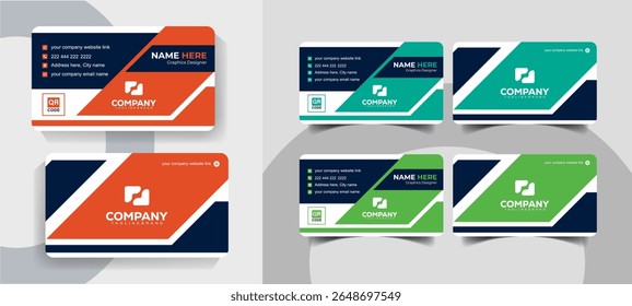 Modern Minimalist and Corporate Business Card Design Clean Vector Template for Business Professionals