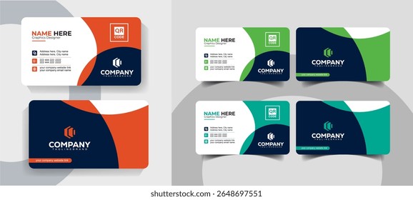 Modern Minimalist and Corporate Business Card Design Clean Vector Template for Business Professionals