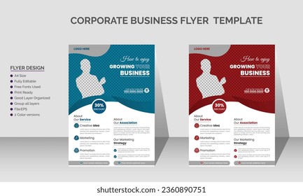 Modern and minimalist corporate business flyer template design, Colorful A4 flyer template with Layout, nice background
