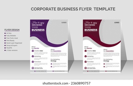 Modern and minimalist corporate business flyer template design, Colorful A4 flyer template with Layout, nice background
