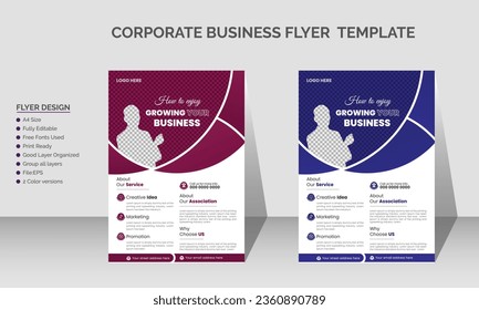 Modern and minimalist corporate business flyer template design, Colorful A4 flyer template with Layout, nice background
